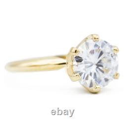 1.00ct Round Diamond 6 Prongs Royal Crown Setting Silver Wedding Ring Fine Jewel