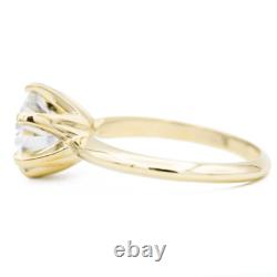 1.00ct Round Diamond 6 Prongs Royal Crown Setting Silver Wedding Ring Fine Jewel