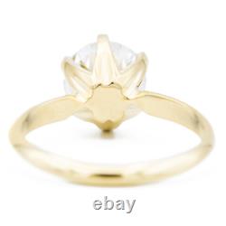 1 ct Round Diamond 6 Prongs Royal Crown Setting Silver Wedding Ring Lab Created