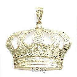 10K Gold Nugget Design Large Royal Crown Pendant