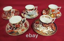 10pc. Royal Crown Derby Imari Curator's Collection Coffee Cups/Saucers