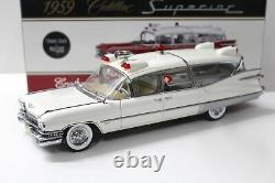 118 Precision Miniatures 1959 Cadillac Superior Crown Royal Ambulance white