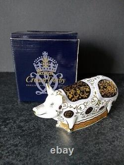 (120) Royal Crown Derby SPOTTY PIG Paperweight # Ltd Ed 372/1500