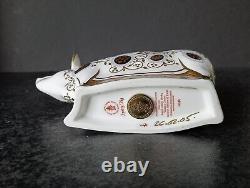 (120) Royal Crown Derby SPOTTY PIG Paperweight # Ltd Ed 372/1500