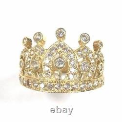14K Yellow Gold Beautiful Royal 1 Carat Diamond Crown Ring R30