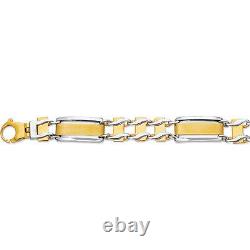 14k Solid Gold Men's Railroad Link chain Bracelet 8.5 9 mm 18 grams