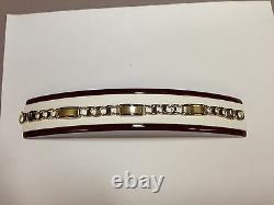 14k Solid Gold Men's Railroad Link chain Bracelet 8.5 9 mm 18 grams