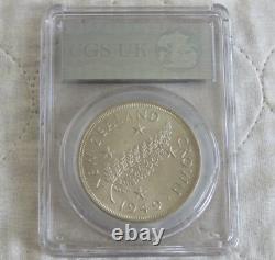 1949 New Zealand Kgvi Proposed Royal Visit Silver Crown Slabbed Cgs 85