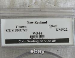 1949 New Zealand Kgvi Proposed Royal Visit Silver Crown Slabbed Cgs 85