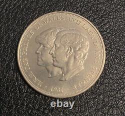 1981 Prince Charles And Lady Diana Royal Wedding Commemorative One Crown Coin