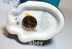 1st Ltd Ed. No 122 Royal Crown Derby War Cat 2017 Gold Stopper Boxed Certificate