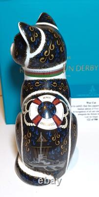 1st Ltd Ed. No 122 Royal Crown Derby War Cat 2017 Gold Stopper Boxed Certificate