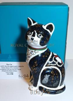 1st Ltd Ed. No 122 Royal Crown Derby War Cat 2017 Gold Stopper Boxed Certificate