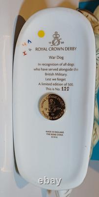 1st Ltd Ed. No 122 Royal Crown Derby War Dog 2016 Gold Stopper Boxed Certificate