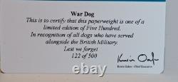 1st Ltd Ed. No 122 Royal Crown Derby War Dog 2016 Gold Stopper Boxed Certificate
