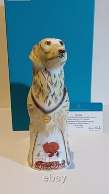 1st Ltd Ed. No 122 Royal Crown Derby War Dog 2016 Gold Stopper Boxed Certificate