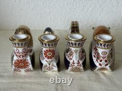 1st Quality Royal Crown Derby Set of 4 Mythical Beasts Candle Holders Pristine