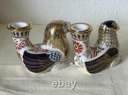 1st Quality Royal Crown Derby Set of 4 Mythical Beasts Candle Holders Pristine