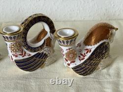 1st Quality Royal Crown Derby Set of 4 Mythical Beasts Candle Holders Pristine