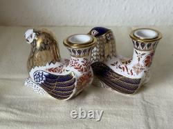 1st Quality Royal Crown Derby Set of 4 Mythical Beasts Candle Holders Pristine