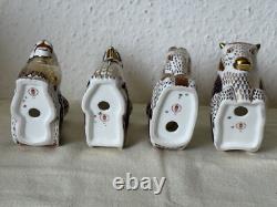 1st Quality Royal Crown Derby Set of 4 Mythical Beasts Candle Holders Pristine
