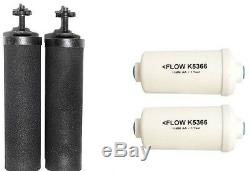 2 Black Berkey & 2 PF-2 Fluoride Water Filters Big Royal Imperial Crown Travel