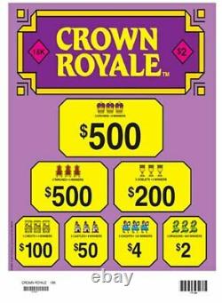 $2 Game Crown Royal 3 Window Pull Tab Payout $3590 Free Ship USA (48)