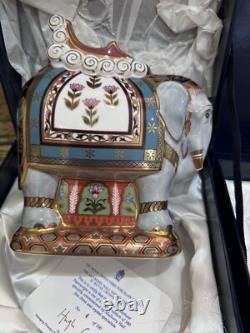 2 Pieces Of Royal Crown Derby Limited Edition Mulberry Hall Elephants Mum & Baby