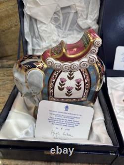 2 Pieces Of Royal Crown Derby Limited Edition Mulberry Hall Elephants Mum & Baby