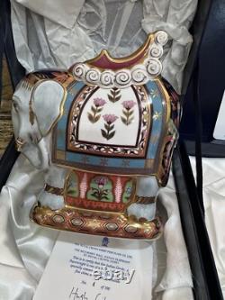 2 Pieces Of Royal Crown Derby Limited Edition Mulberry Hall Elephants Mum & Baby
