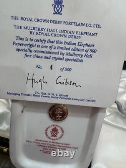 2 Pieces Of Royal Crown Derby Limited Edition Mulberry Hall Elephants Mum & Baby