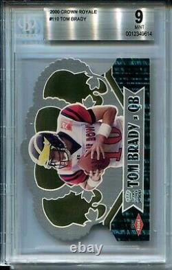 2000 Pacific Crown Royale Football #110 Tom Brady Rookie Card Graded BGS Mint 9