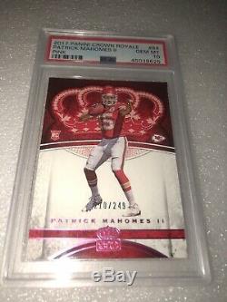 2017 Crown Royale Patrick Mahomes Pink Rookie /249 Psa 10! Pop 4! Tough Grade