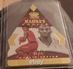 2018-19 COLLIN SEXTON Crown Royale Mambas Choice KOBE BRYANT #/10 Gold RC MINT