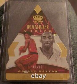 2018-19 COLLIN SEXTON Crown Royale Mambas Choice KOBE BRYANT #/10 Gold RC MINT