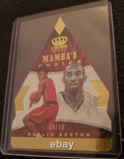 2018-19 COLLIN SEXTON Crown Royale Mambas Choice KOBE BRYANT #/10 Gold RC MINT