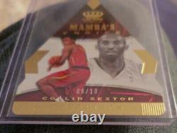 2018-19 COLLIN SEXTON Crown Royale Mambas Choice KOBE BRYANT #/10 Gold RC MINT