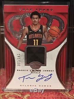 2018-19 Crown Royale TRAE YOUNG Rookie Rc Jersey ONCARD Auto 143/149 HAWKS