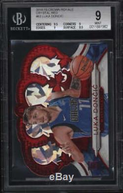 2018-19 Panini Crown Royale #63 Luka Doncic BGS 9 Crystal Red Rookie Card 41/49