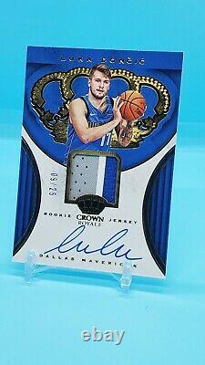 2018-19 Panini Gold Crown Royale Rookie Jersey On Card Auto Luka Doncic 09/25