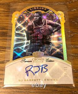 2019-20 Crown Royale RJ Barrett Rookie Auto RC Refractor New York Die Cut 4/11