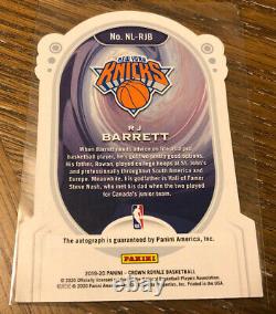 2019-20 Crown Royale RJ Barrett Rookie Auto RC Refractor New York Die Cut 4/11