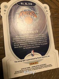 2019-20 Crown Royale RJ Barrett Rookie Auto RC Refractor New York Die Cut 4/11