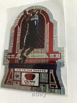 2019-20 Crown Royale Zion Williamson LeBron James Air to the Throne Red 6/49