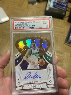 2019-20 Luka Doncic Panini Crown Royale Auto Psa Mint 9! 05/49