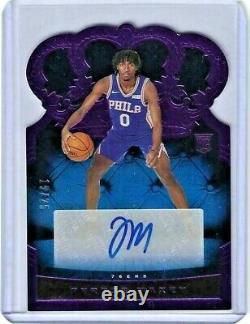 2020-21 Crown Royale Basketball Tyrese Maxey Purple Auto rc #d /25 76ers