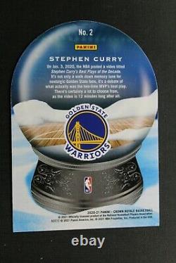 2020-21 Crown Royale STEPH CURRY Warriors Sno Globe Die Cut /75 B3915