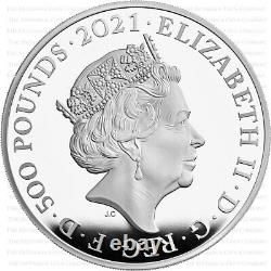 2021 Royal Mint Gothic Crown Quartered Arms Silver Proof One Kilo 1kg Brand New