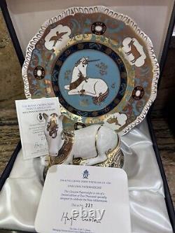 3 Pieces Of Royal Crown Derby Mythical Beasts Unicorn & Plate & Pegasus