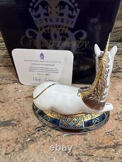 3 Pieces Of Royal Crown Derby Mythical Beasts Unicorn & Plate & Pegasus